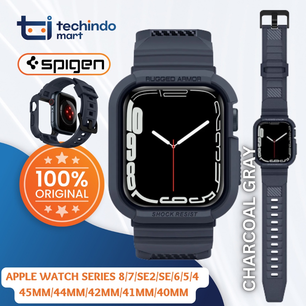 Case Apple Watch Series SE 45mm 44mm  42mm 41mm 40mm Spigen Rugged Armor PRO Band Strap