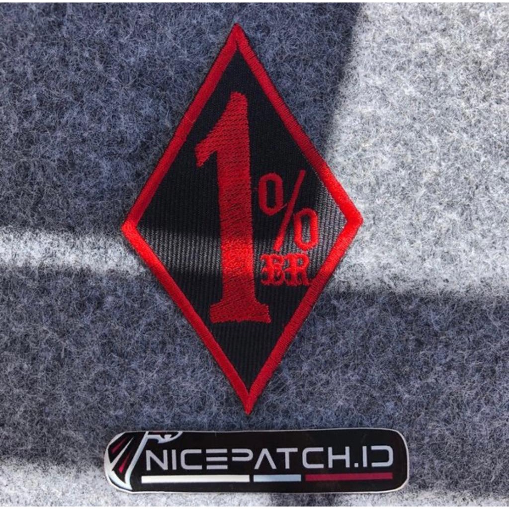 Jual Patch Emblem 1 Persen One Percent Percenter Emblem Bordir Jahit