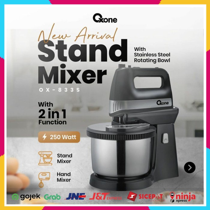 Jual STAND MIXER WITH STAINLESS STEEL RITATING BOWL OXONE OX833S
