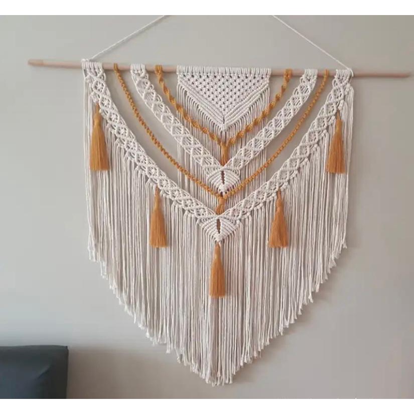 Jual Macrame Wall Hanging Dekorasi Rumah Hiasan Dinding Aesthetic Pajangan Ruang Tamu