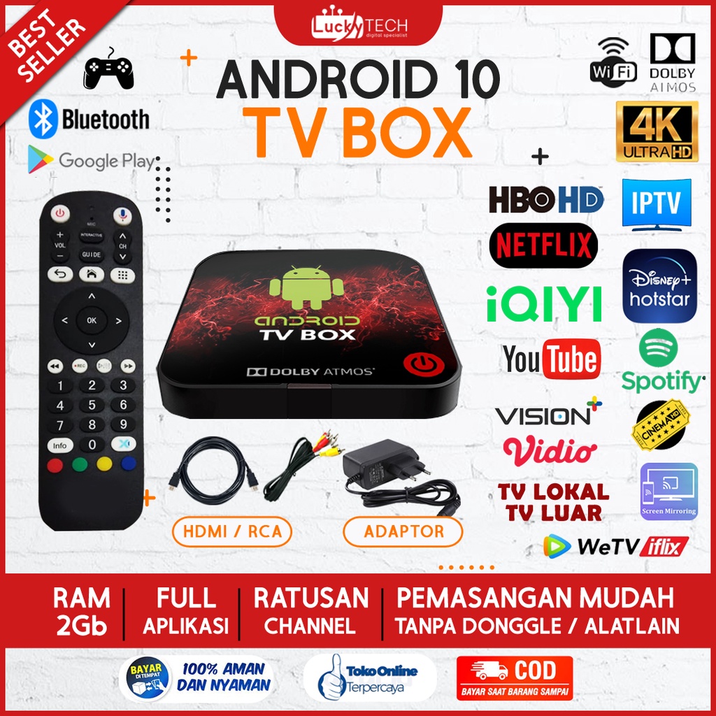 Jual PROMO Smart Android TV Box OS 10 Full Aplikasi Support Bluetooth ...