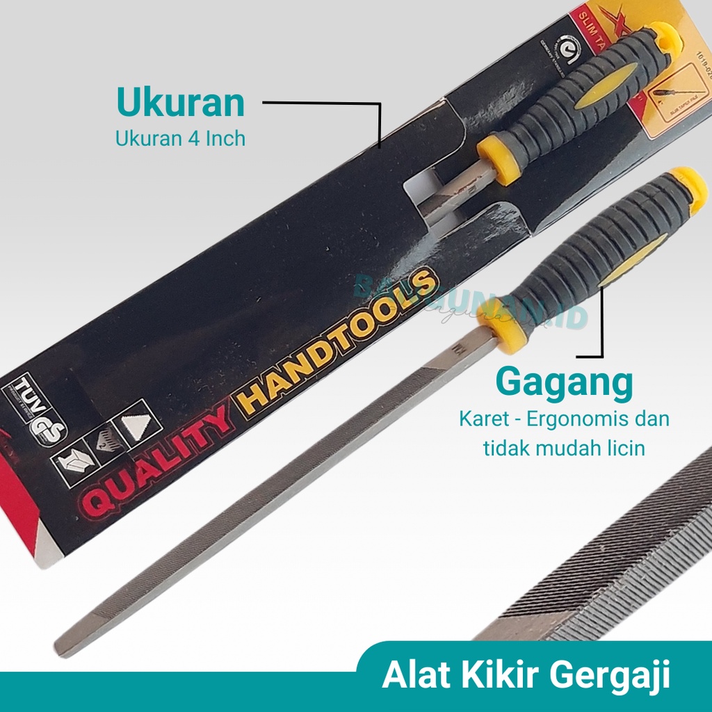 Jual Alat Kikir Gergaji Kayu 4 inch / Kikir Segitiga Gagang Karet ...