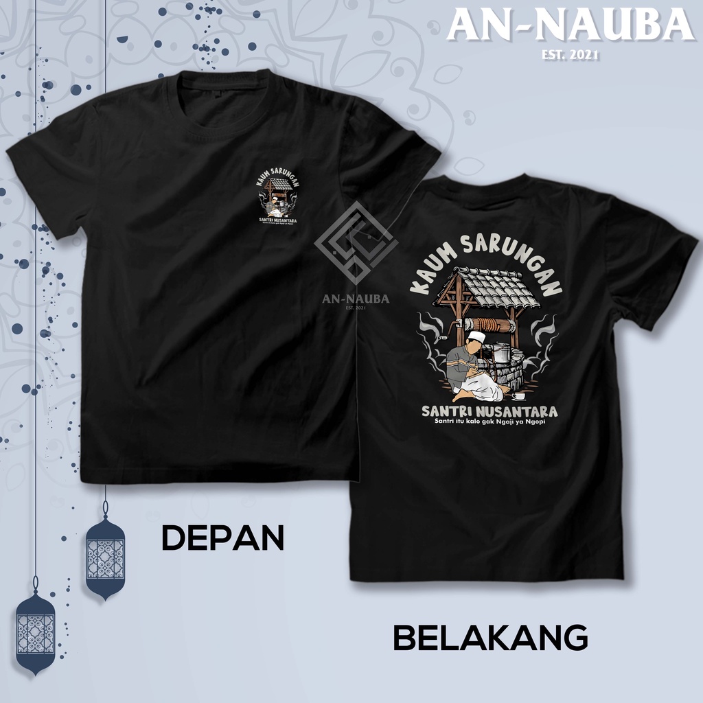 Jual Kaos Santri Islam Kaum Sarungan Ngaji Ngopi Baju Dakwah Islami