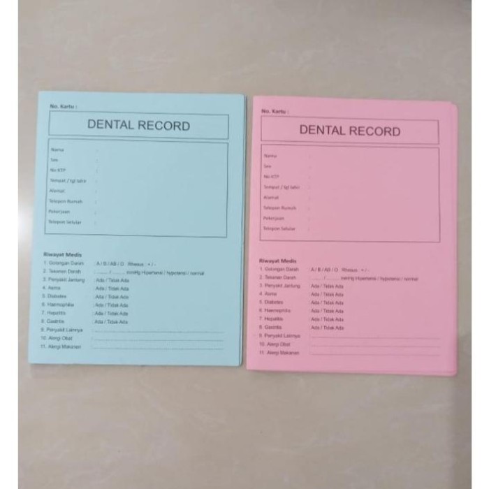 Jual Best Seller Dental Record / Rekam Medis/ Status Pasien Lembaran