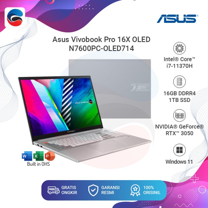 Jual Asus Laptop Vivobook Pro 16x Oled N7600pc Oled714 Intel Core I7 16gb 1tb Shopee Indonesia 1862