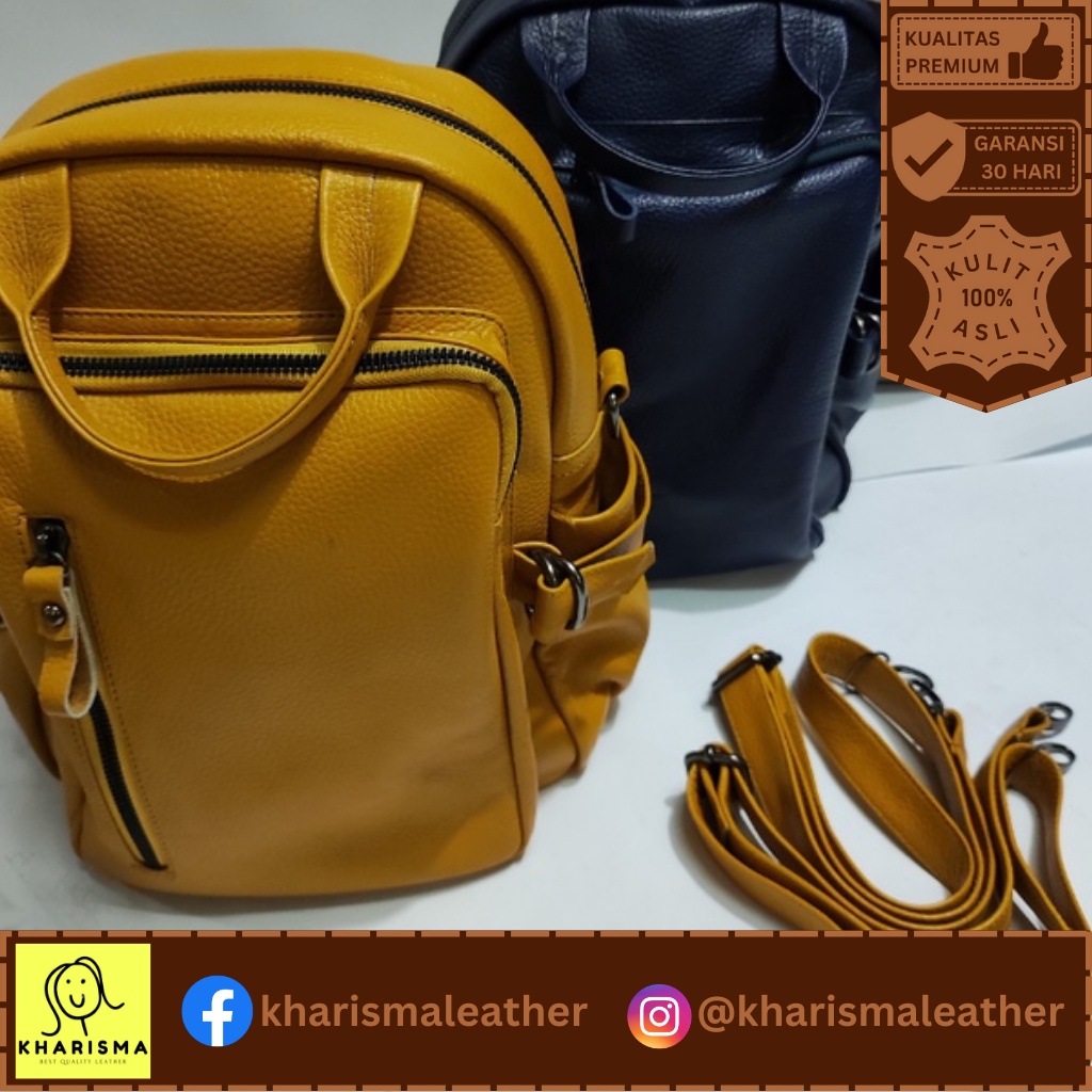 Jual Tas Kulit Asli Garut Terbaru - Tas Ransel Kulit Model TDS - Tas