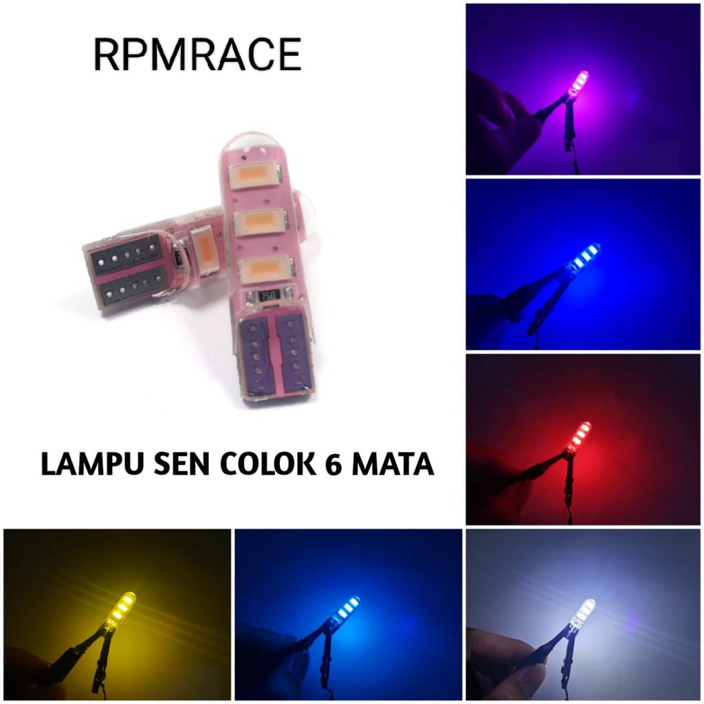 Jual Lampu sen jelly 6 mata crystal lampu kota T10 jelly 6 titik led ...