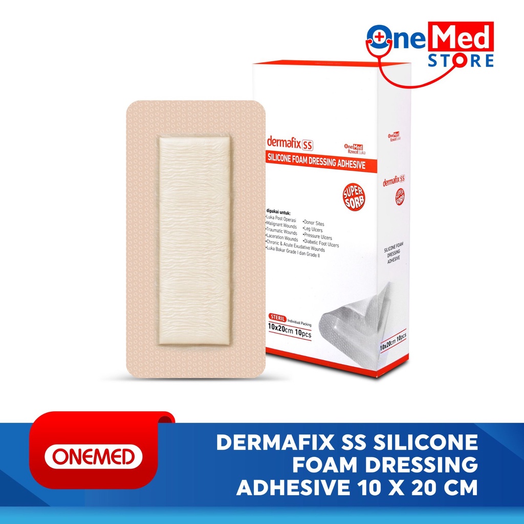 Jual Dermafix Silicone Foam Super Sorb Dressing Adhesive 10x20cm OM ...
