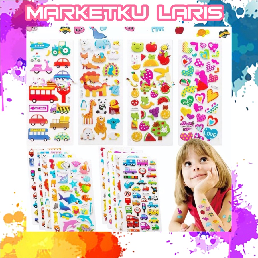 Jual MKL - Stiker Mainan Anak / Sticker Anak Timbul / Sticker 3D Anak