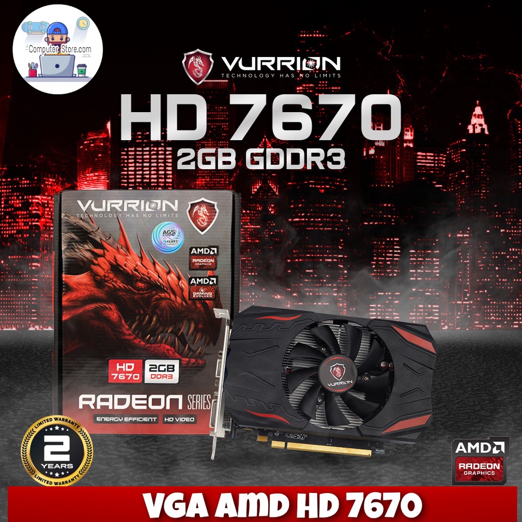 Jual Vga Card AMD Radeon HD 7670 2GB GDDR3 128Bit Vurrion GPU Grapik ...