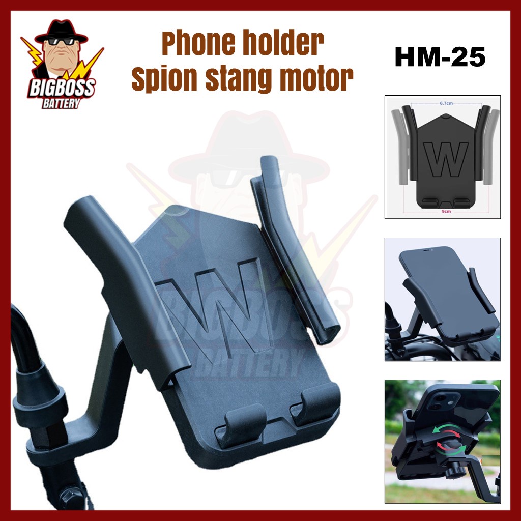 Jual Phone Holder HM-23 HM25 Spion Stang Motor Stand Holder Handphone ...