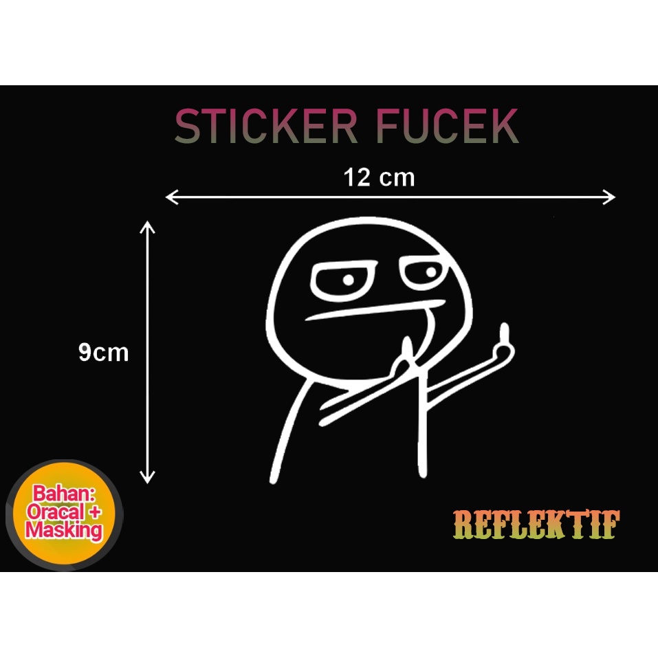Jual STIKER/STICKER CUTTING FUCEK, MIDDLE FINGER MEME/STIKER FUCEK