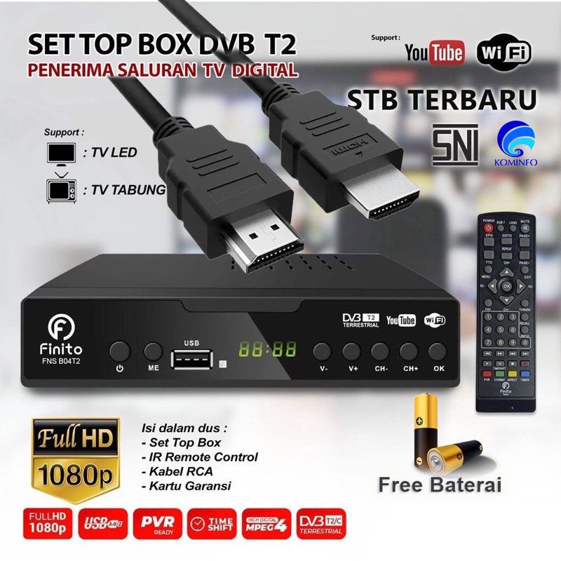 Jual Premium.. Set Top Box Digital Finito Plat Besi Anti Panas, Bisa