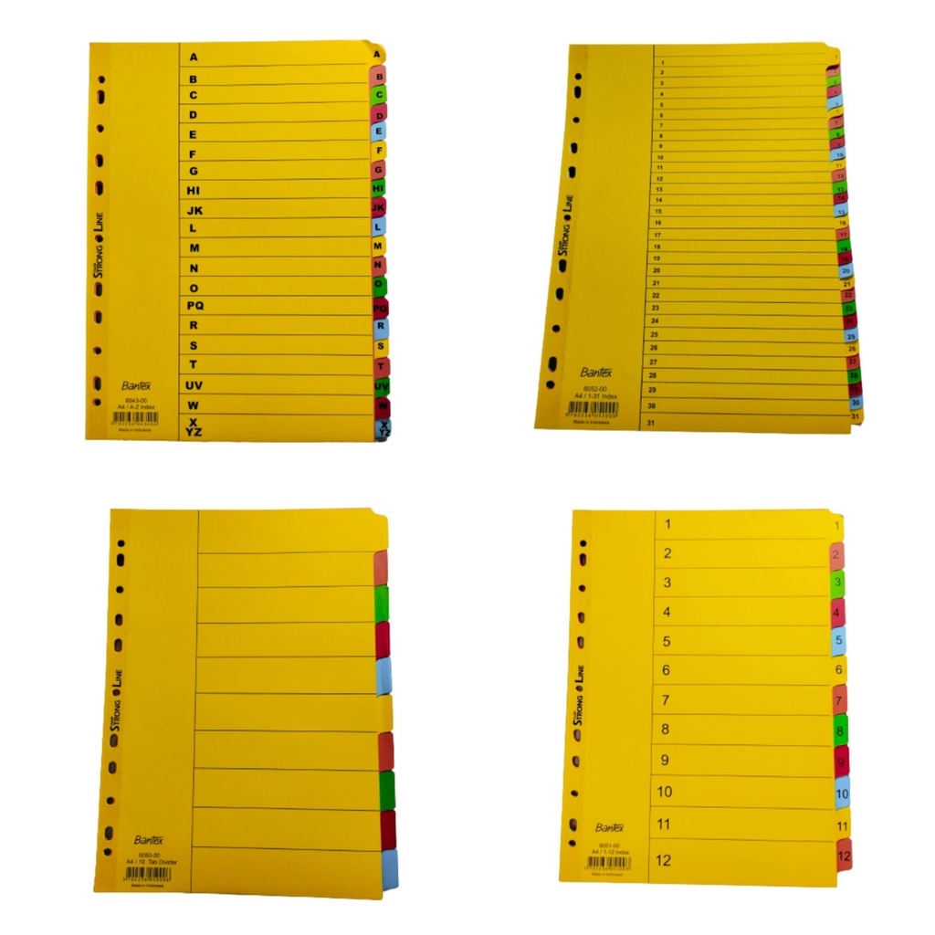 Jual DIVIDER BANTEX A4 / PEMBATAS ORDNER A4 BANTEX | Shopee Indonesia