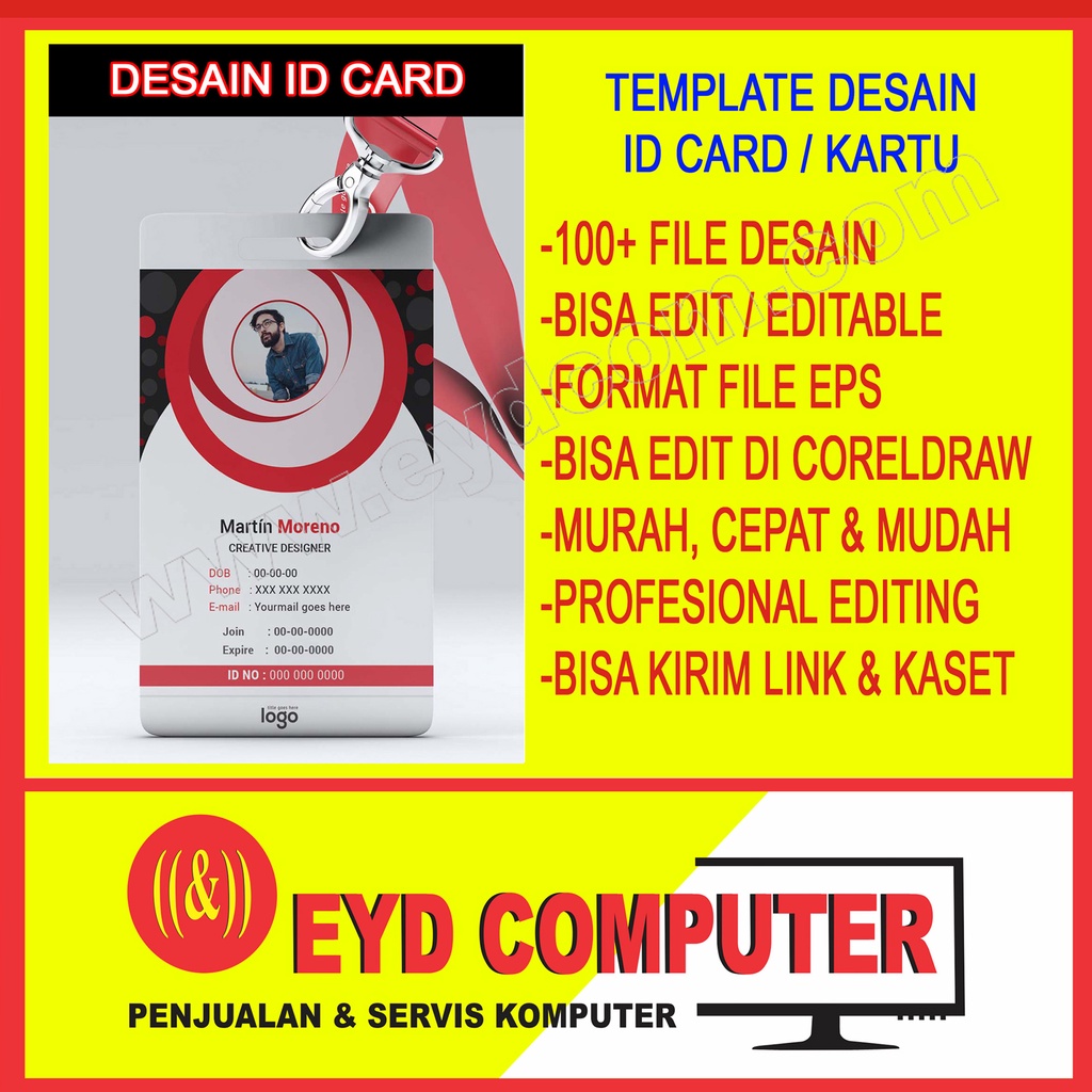Jual DESAIN ID CARD EDITING TEMPLATE CDR CORELDRAW Shopee Indonesia