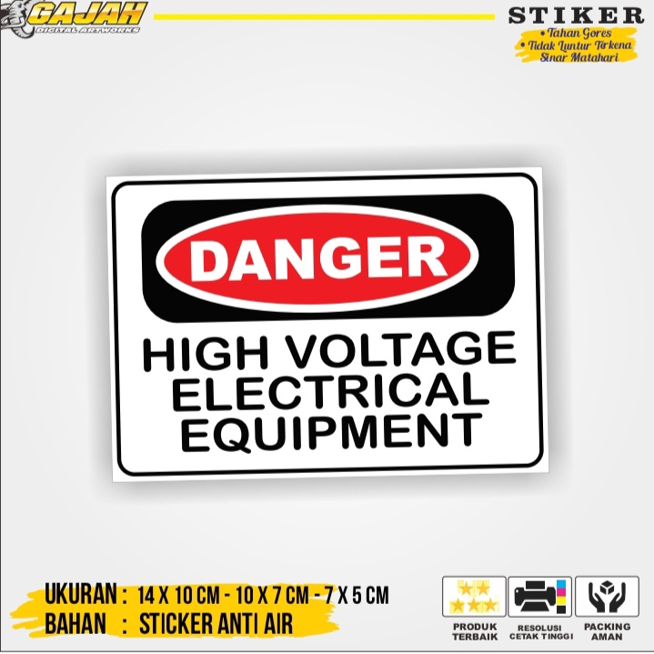 Jual Stiker Sign High Voltage Electrical Equipment Stiker / Stiker High ...