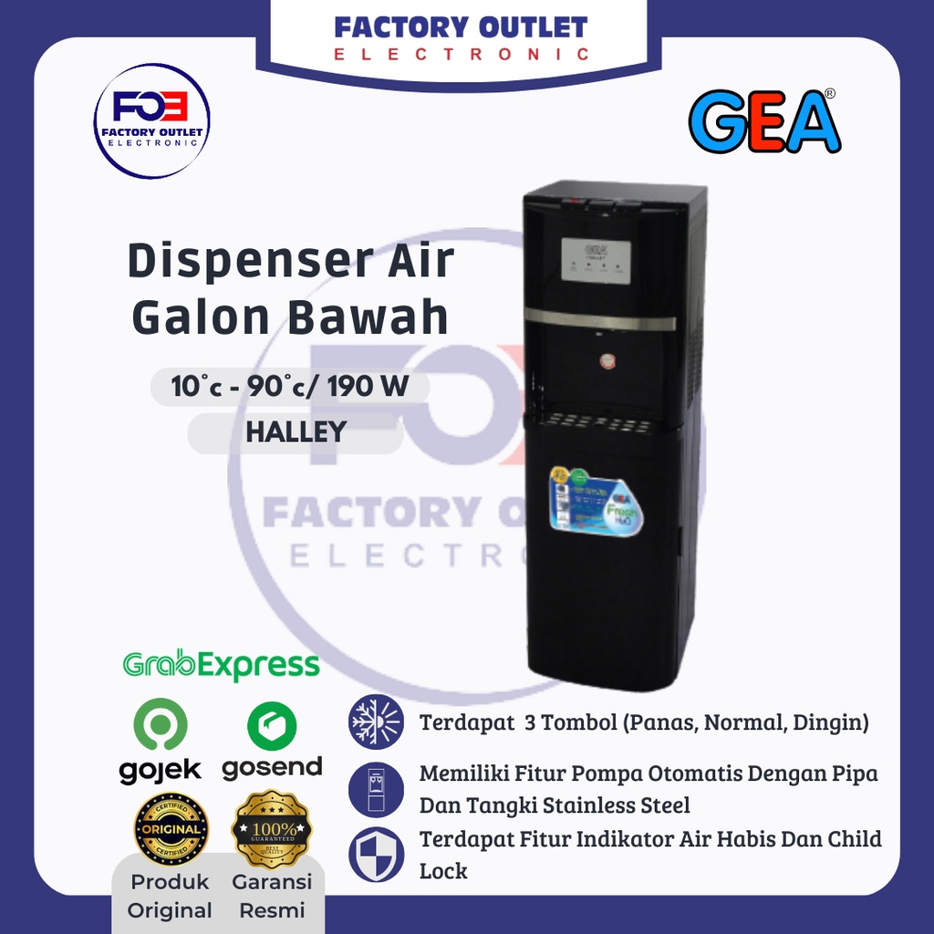 Jual [ EKS - DISPLAY ] GEA Halley Dispenser Galon Bawah HOT COOL NORMAL ...