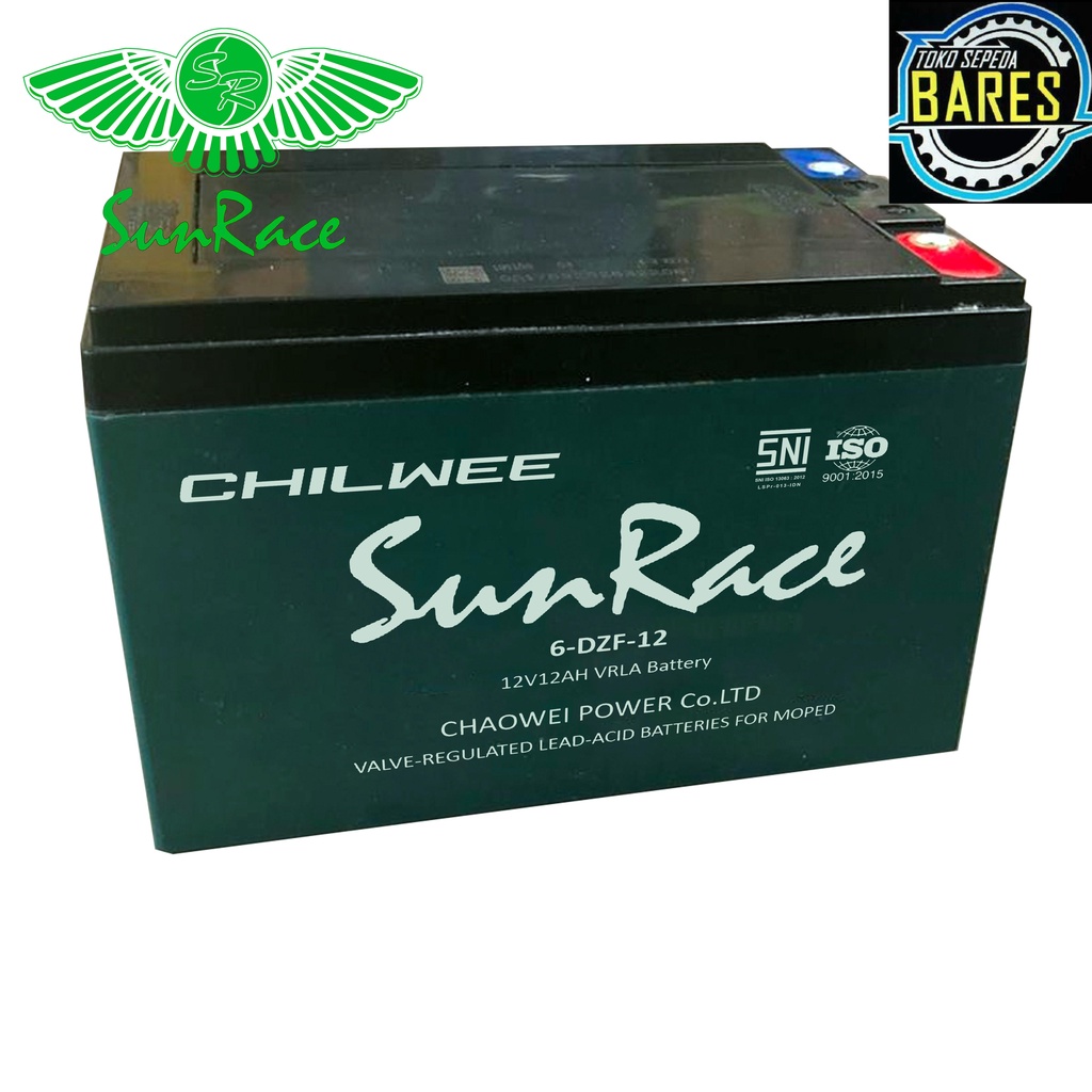 Jual Baterai Aki Kering Sepeda Listrik SunRace Chilwee / Xin Yi TOP