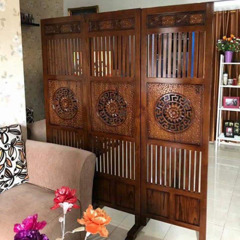 Jual Penyekat Ruangan Minimalis Kayu Jati Shopee Indonesia