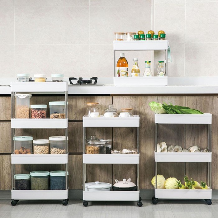 Jual Rak Dorong Susun Slim Rak Dapur Kamar Mandi Rak Troli Roda ...