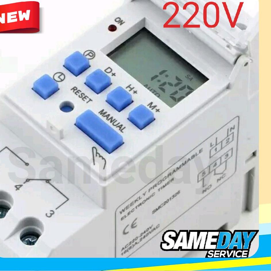Jual Digital Timer Switch 220V Pengatur On Off Otomatis MCB Box Din ...