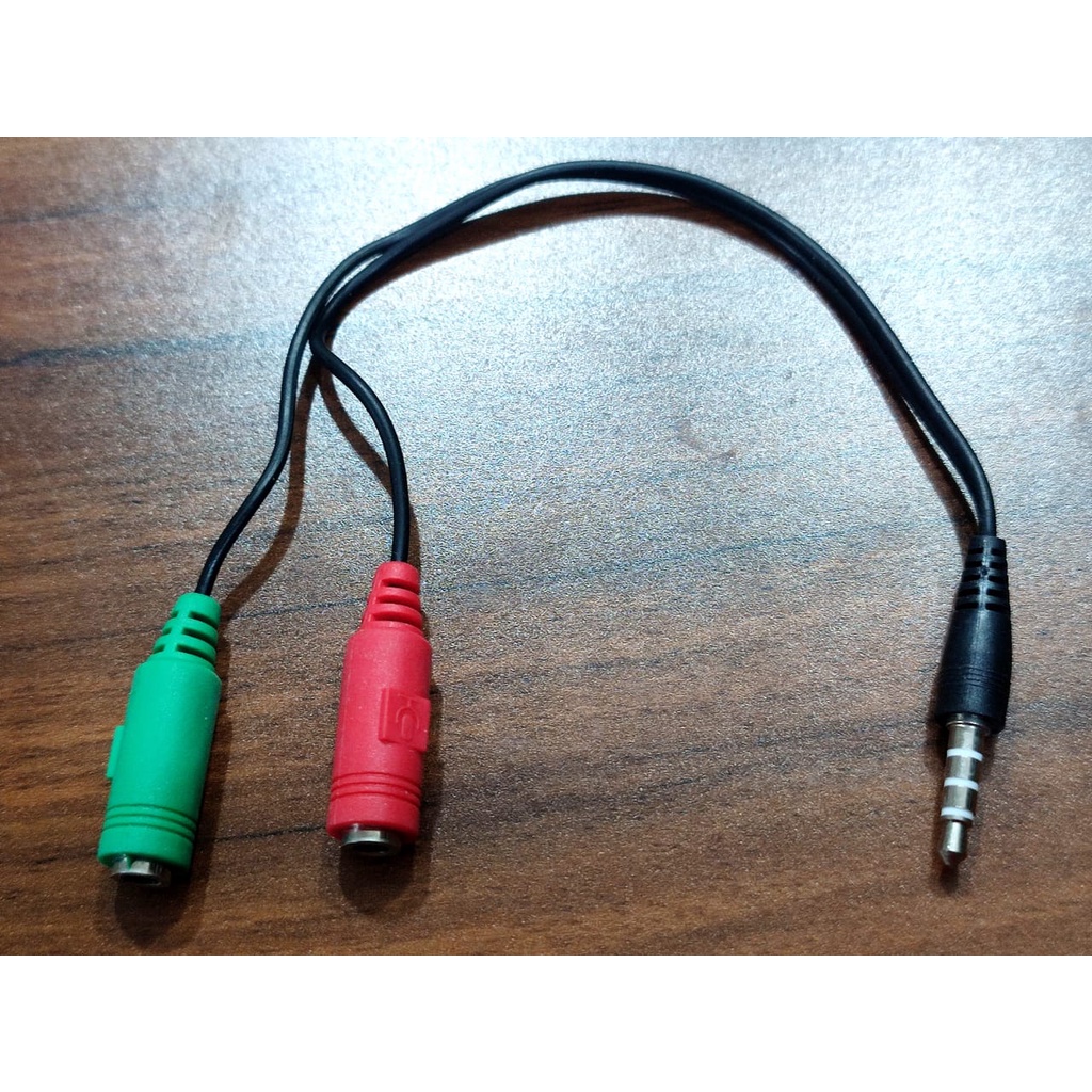 Jual Kabel Audio Aux Mm Splitter Male To Female Red Green New Shopee Indonesia