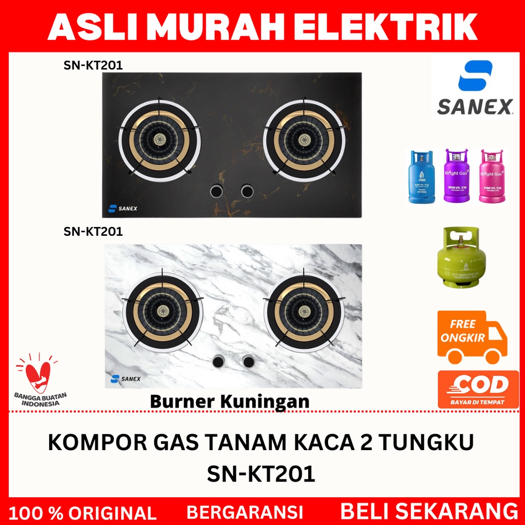 Jual Kompor Gas Sanex Kaca Tanam Tungku Sn Kt Kompor Tanam Murah