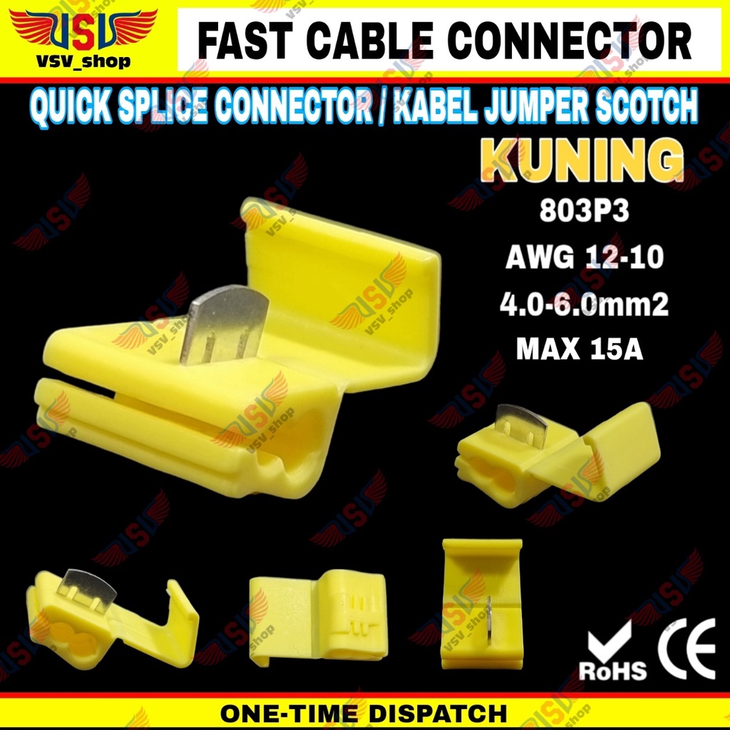 Jual Konektor kabel listrik Jumper KUNING Lock Quick Cable Connector ...