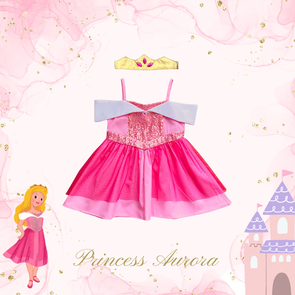 Jual PRINCESS AURORA DRESS / AURORA DISNEY DRESS / DRESS PRINCESS ANAK ...