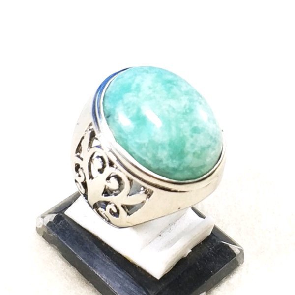 Jual Batu Cincin BATU AKIK NATURAL GREEN AMAZONITE HIGH QUALITY KILAU ...