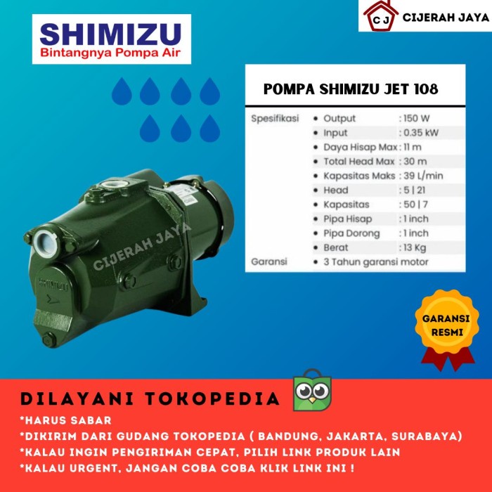 Jual Pompa Air Semi Jet Pump Shimizu Jet Bit Shopee Indonesia