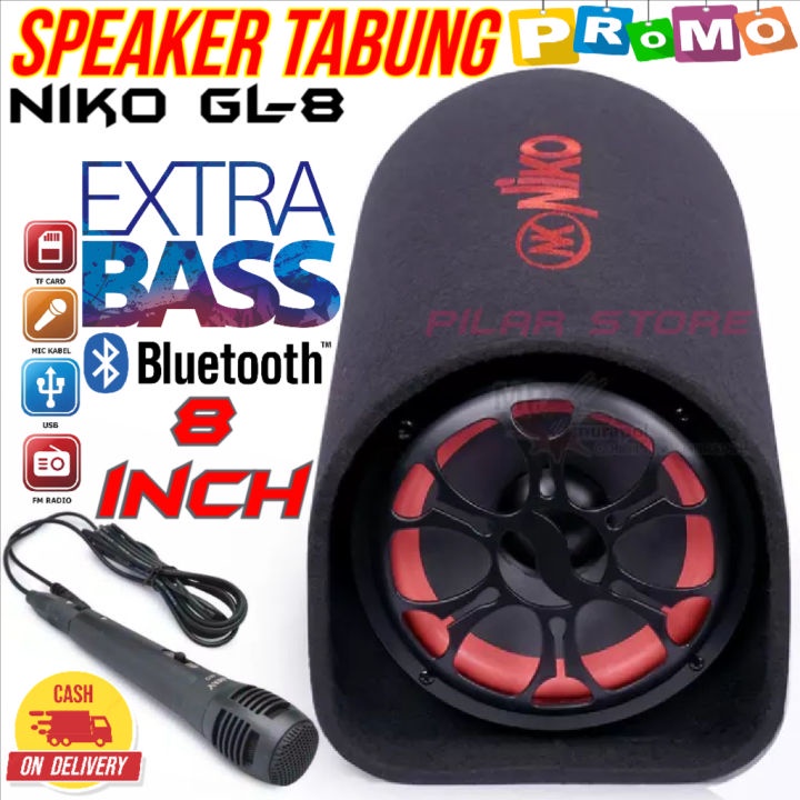 NIKO GL8 Speaker Tabung inch Karaoke-BT-Subwoofer Car speaker