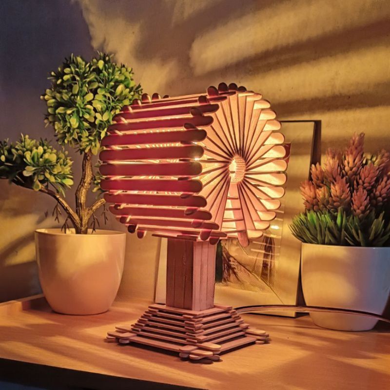 Jual LAMPU MEJA TIDUR KAYU UNIK ESTETIK RUSTIC VINTAGE PRAKARYA