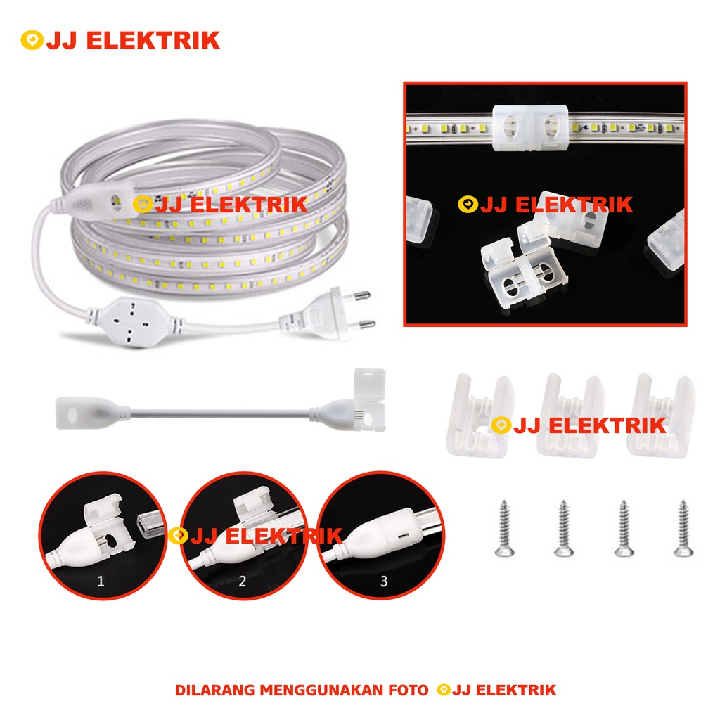 Jual Kabel Colokan Socket/Penyambung/Klem Braket LED Strip PREMIUM 220V ...