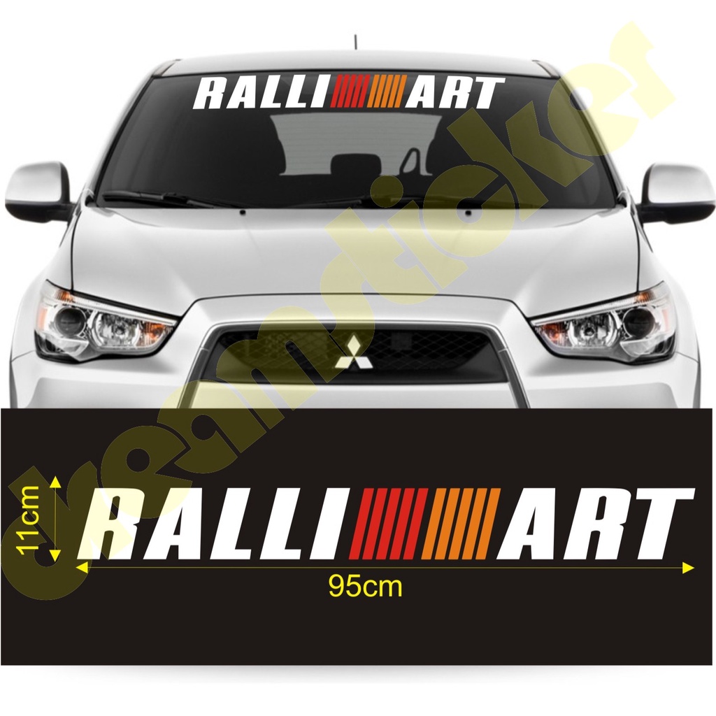 Jual Sticker Stiker Kaca Depan Mobil Ralliart Ralli Art Windshield ...