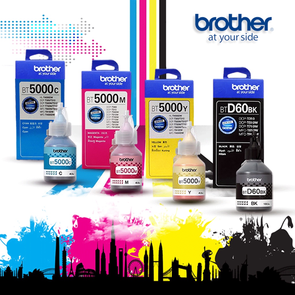 Jual Tinta printer BROTHER BT5000 D60BK DCP T710W DCP T300 DCP-T310 ...
