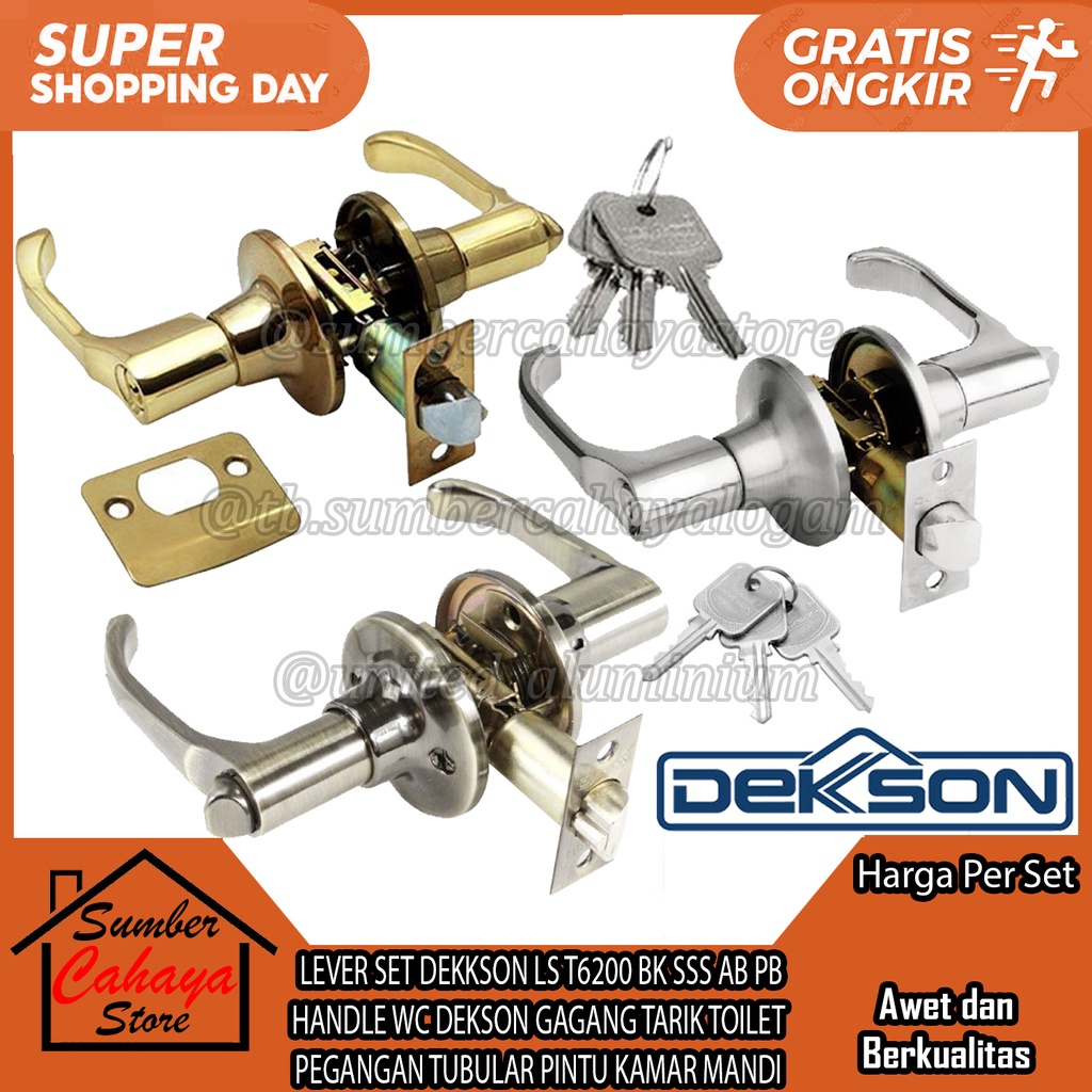 Jual LEVER SET DEKKSON LS T6200 BK SSS AB PB HANDLE WC DEKSON GAGANG