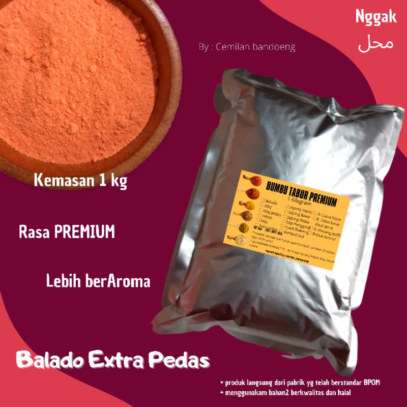 Jual BUMBU TABUR PREMIUM RASA BALADO EXTRA PEDAS KEMASAN 1 KG | Shopee ...