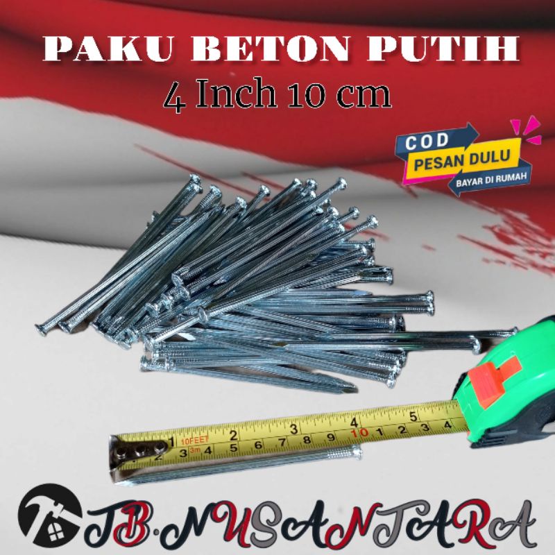 Jual Paku Beton Tembok Galvanis Putih Inch Pcs Shopee Indonesia