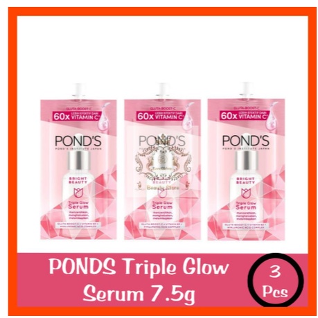 Jual PONDS Triple Glow Serum Sachet 7.5gr - 3Pcs | Shopee Indonesia