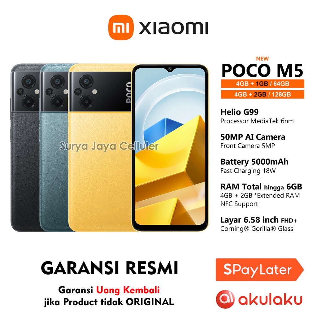 Jual Xiaomi Poco M5 4/128GB, Poco M5 4/64GB NFC (Garansi Resmi Xiaomi ...