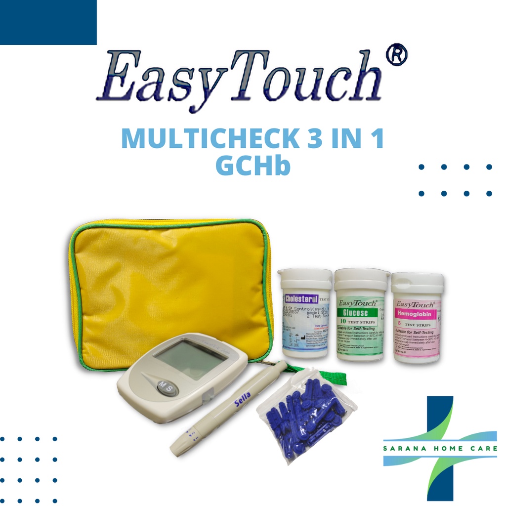 Jual EASY TOUCH Multicheck 3 in 1 GCHb/ strip tes gula darah/strip tes ...