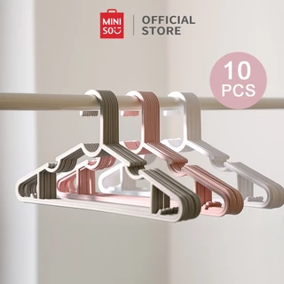 MINISO - Gantungan Baju Hanger Baju 10pcs Hanger Baju Dewasa 40cm Anti Slip Hanger Plastik Gantungan Serbaguna Tempat Gantungan Hanger Jilbab Gantungan Gaun