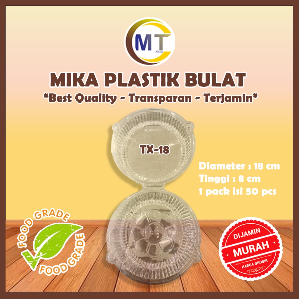 Jual Mika Plastik Kue Bolu Bulat Tx 18 Tx 20 Tx 22 Mika Chiffon Mika