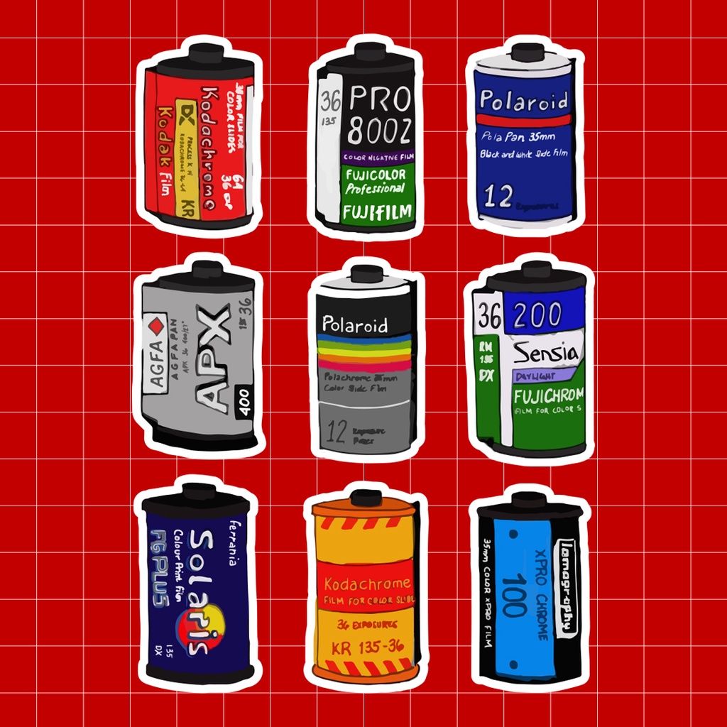 Jual Stiker 35mm Aesthetic Kartun Lucu Sticker Film Camera Waterproof