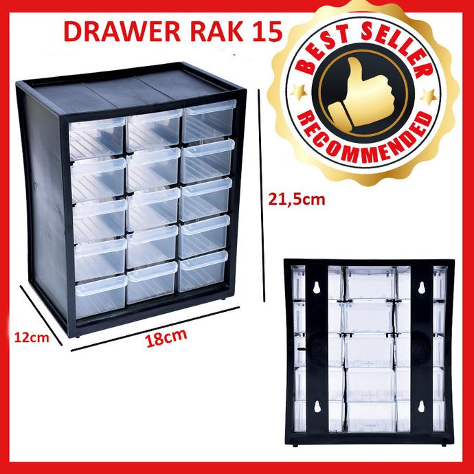 Jual Rak komponen 15 slot ( partisi ) / kotak spare part Merk Kenmaster ...