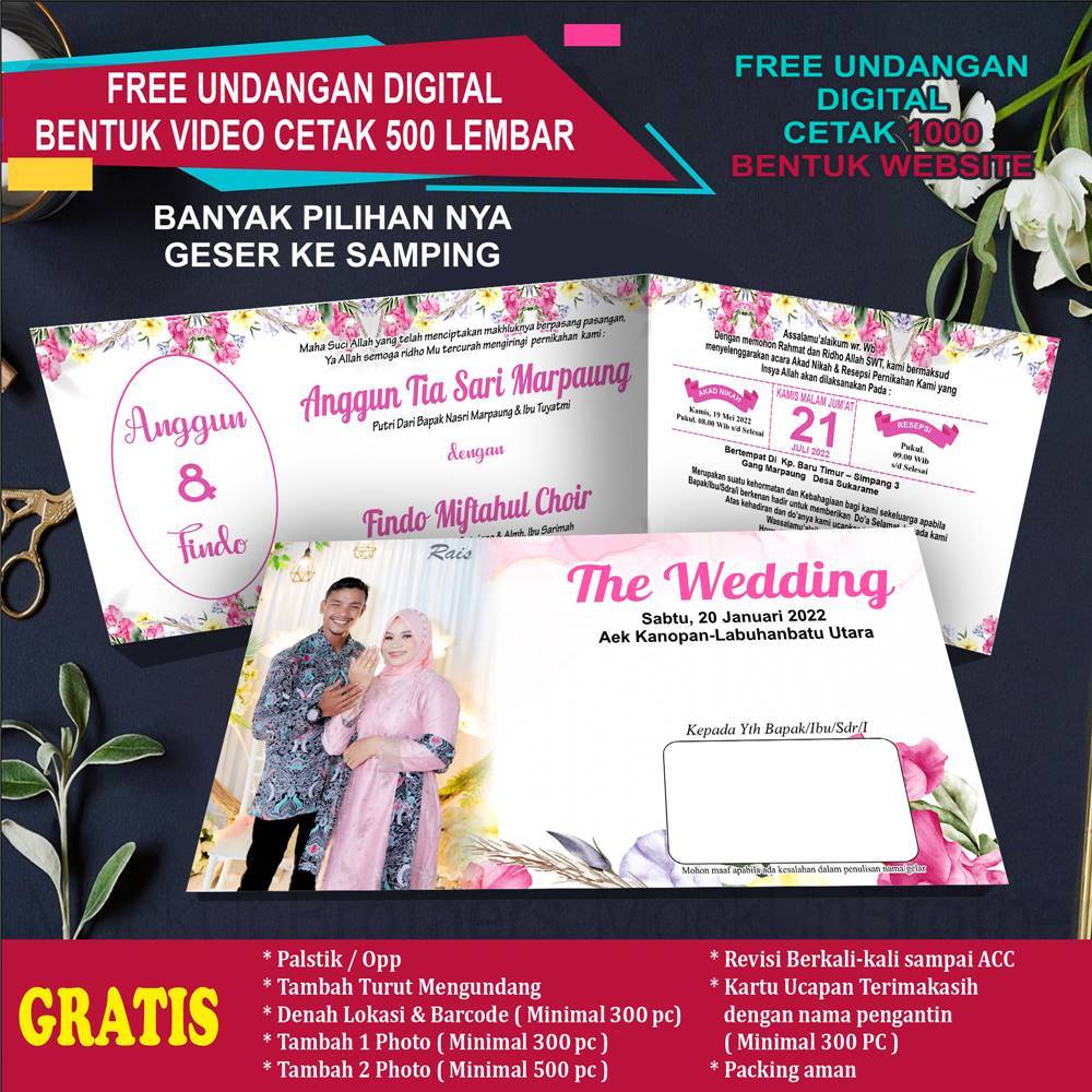 Jual Cetak Undangan Pernikahan Murah Free Photo Undangan Pernikahan ...