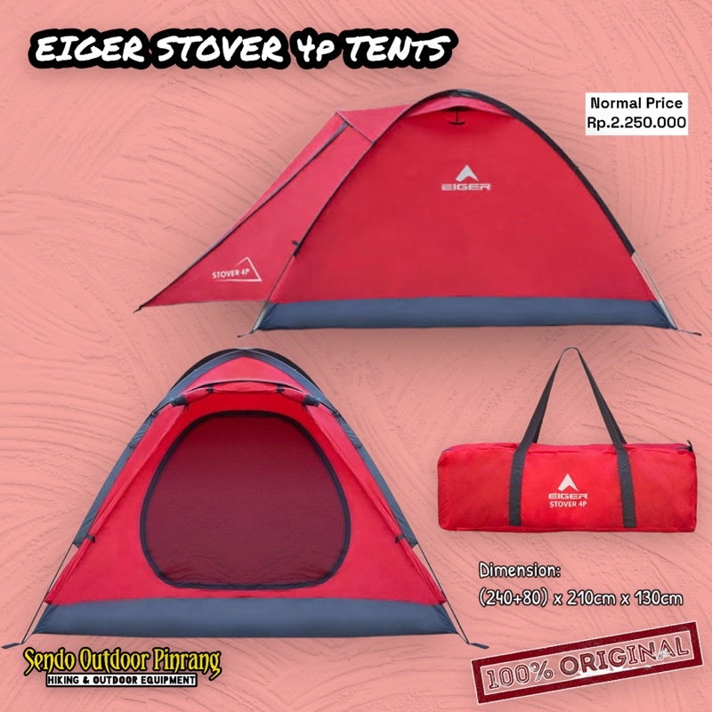 Jual STOVER 4P TENTS | TENDA KEMPING ORIGINAL | Shopee Indonesia