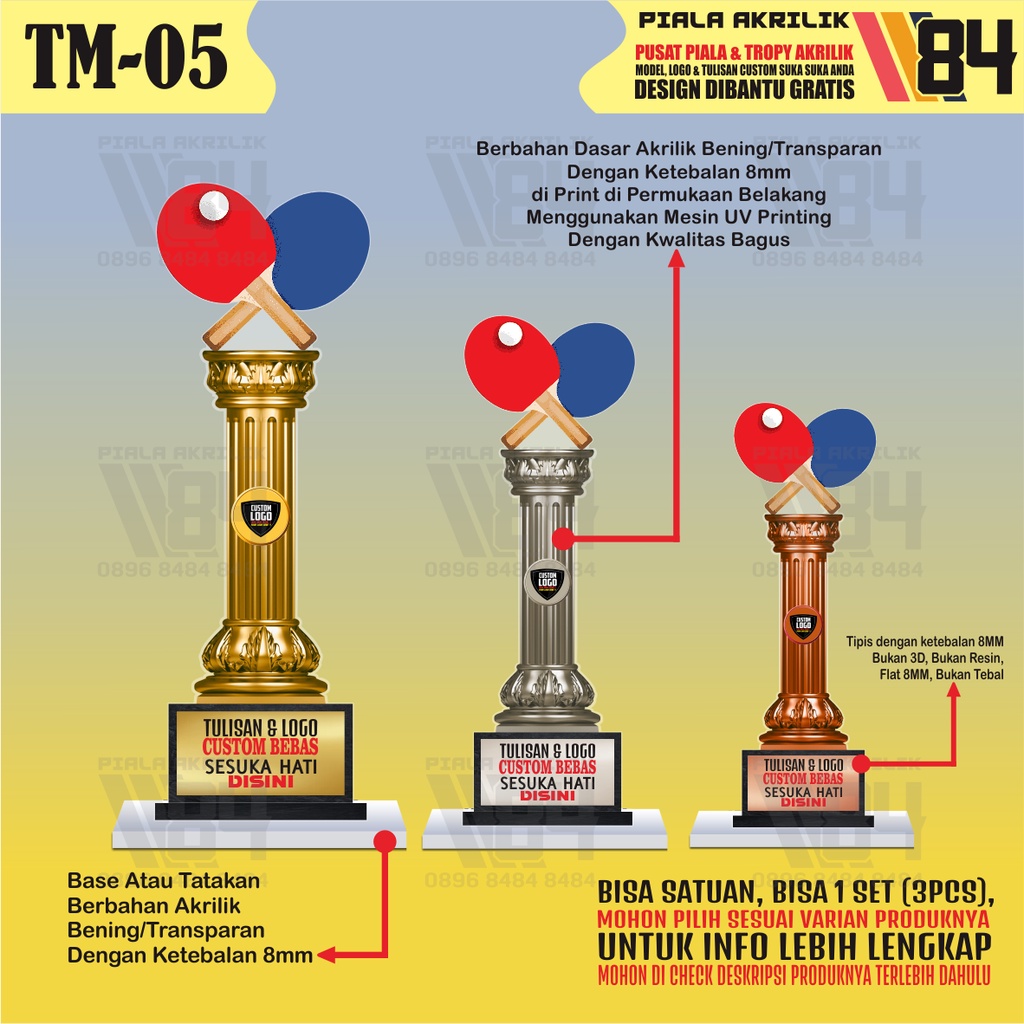 Jual PIALA TENIS MEJA, PIALA PINGPONG, PIALA PING PONG, TROPHY TENIS ...