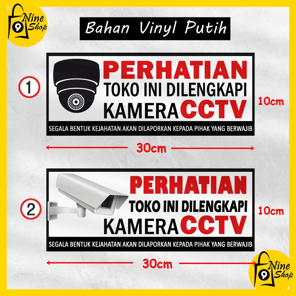 Jual Stiker Tanda Kamera Pengawas Cctv Toko Shopee Indonesia